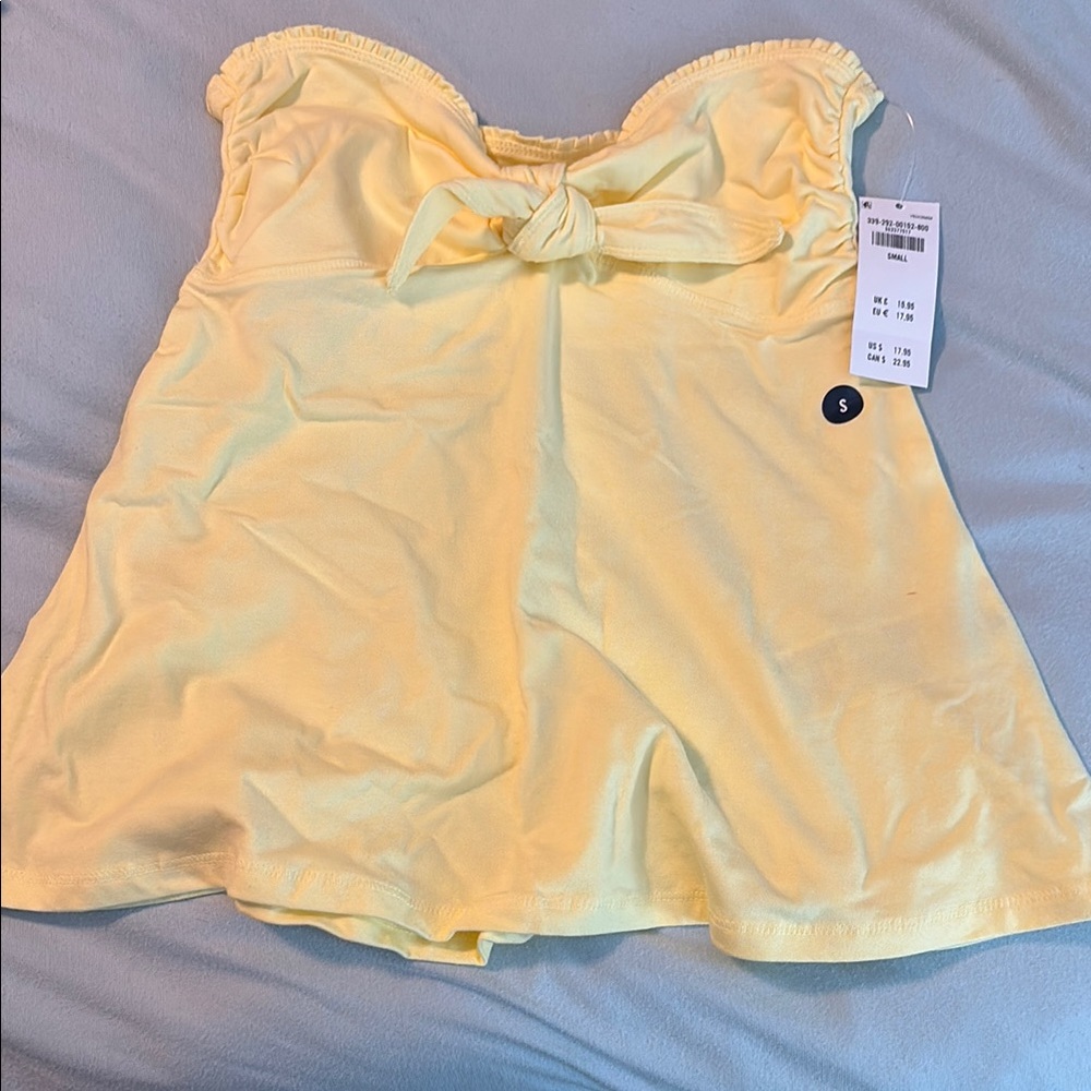 Hollister Yellow Strapless Top